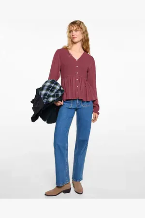 MANGO Ruched flowing blouse - XXS - Teenage girl