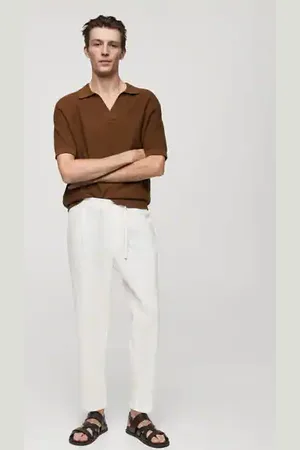 MANGO Slim-fit pants with drawstring - 30 - Men