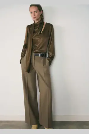 MANGO Bow satin blouse - 6 - Women