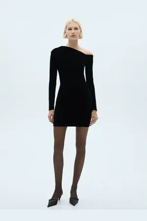MANGO Asymmetric velvet dress - 2 - Women