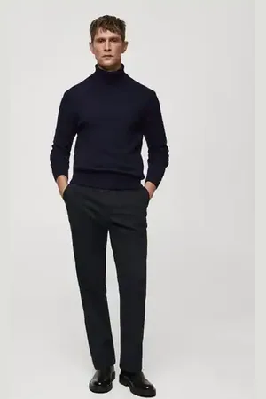 MANGO Knitted wool turtleneck sweater - S - Men