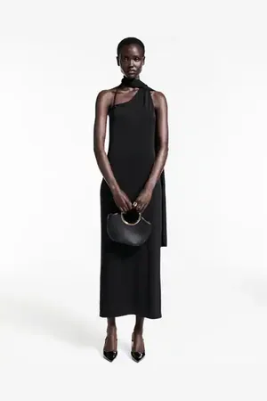 MANGO Asymmetrical bow-neck dress - 2 - Women
