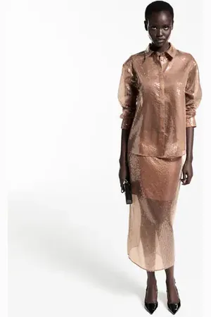 MANGO Semi-transparent sequined shirt - 4 - Women