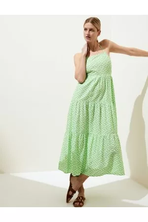 Marks & Spencer Women Printed Dresses - Pure Cotton Printed Midaxi Beach Dress
