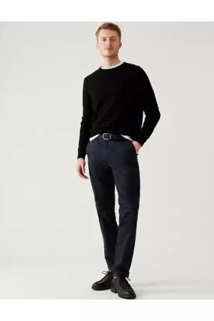 Marks & Spencer Men Chinos - Slim Fit Belted Stretch Chinos