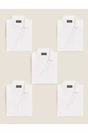 Marks & Spencer Long sleeved Shirts - 5pk Regular Fit Long Sleeve Shirts