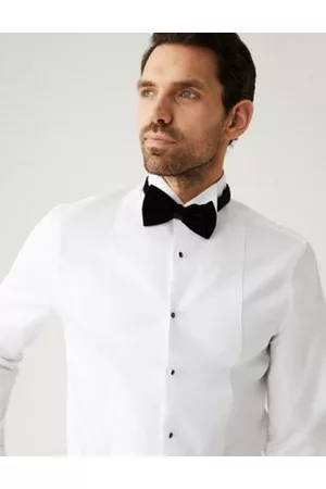 M&S Sartorial Shirts - Slim Fit Easy Iron Pure Cotton Dinner Shirt