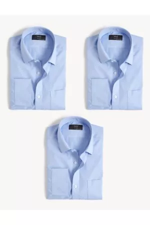 Marks & Spencer Long sleeved Shirts - 3pk Slim Fit Easy Iron Long Sleeve Shirts
