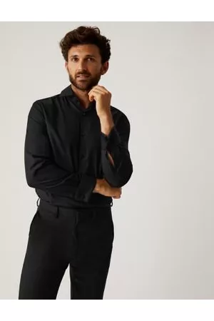M&S Sartorial Shirts - Regular Fit Pure Cotton Herringbone Shirt