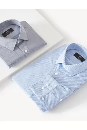 Marks & Spencer Long sleeved Shirts - 2pk Slim Fit Easy Iron Long Sleeve Shirts