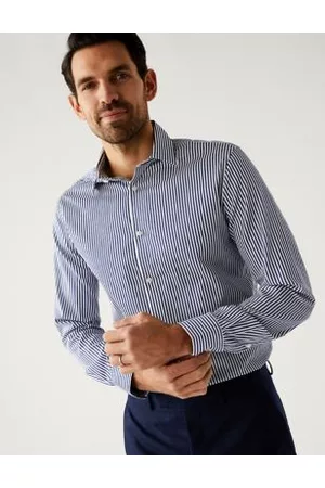 M&S Sartorial Shirts - Tailored Fit Pure Cotton Striped Shirt