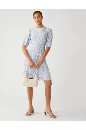Marks & Spencer Women Party Dresses - Printed Round Neck Mini Tea Dress