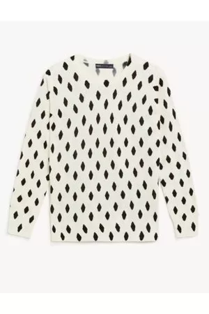 Marks & Spencer Supersoft Diamond Print Crew Neck Jumper