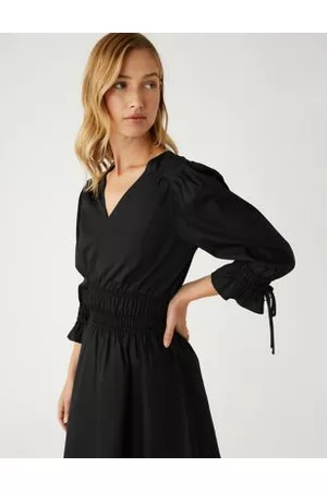 Marks & Spencer Pure Cotton V-Neck Mini Waisted Dress
