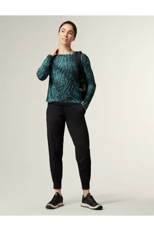 GOODMOVE Women Long Sleeved Shirts - Scoop Neck 2-in-1 Long Sleeve Top