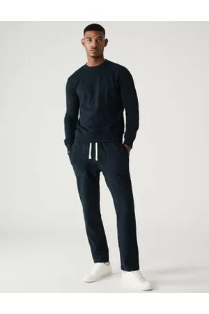 Marks & Spencer Men Sweatpants - Drawstring Pure Cotton Straight Leg Joggers