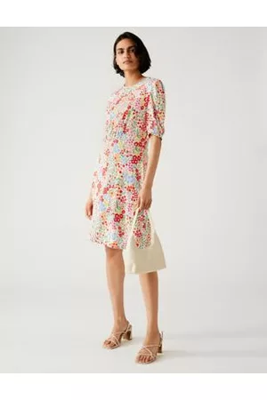 Marks & Spencer Women Short & Mini Dresses - Jersey Printed Mini Skater Dress