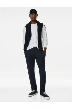Marks & Spencer Men Sweatpants - Drawstring Cotton Rich Straight Leg Joggers