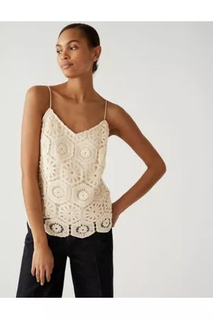 Marks & Spencer Women Camisoles - Cotton Rich Embroidered Cami Top