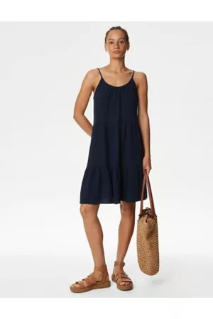 Marks & Spencer Women Party & Cocktail Dresses - Pure Cotton Mini Tiered Beach Dress