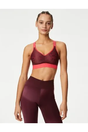 M&S GOOD MOVE FREEDOM TO MOVE NON WIRED HIGH IMPACT Sports BRA in RASPBERRY  42B 