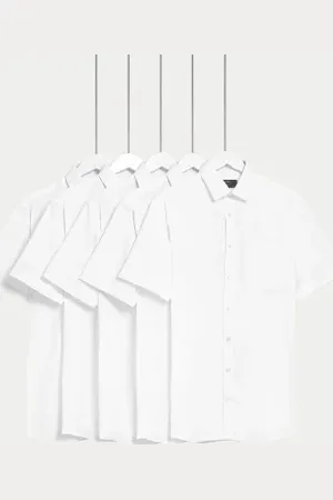Marks & Spencer Mens 5pk Slim Fit Easy Iron Short Sleeve Shirts
