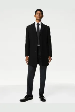 Marks & Spencer Mens Slim Fit Flat Front Stretch Trousers