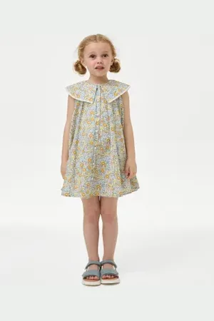 Marks & Spencer Girls Pure Cotton Floral Dress (2-8 Yrs)