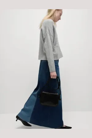 Marks & Spencer Womens Pure Cotton Denim Maxi A-Line Skirt