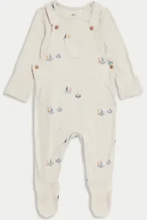 Marks & Spencer Boys 2pc Pure Cotton Boat Outfit (7lbs-1 Yrs)
