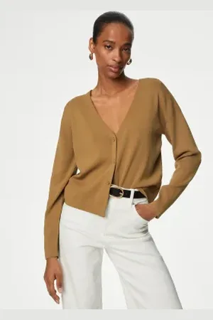 Autograph Womens V-Neck Button Front Cardigan