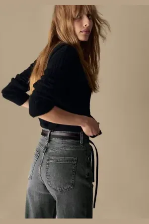 Per Una Womens Girlfriend Mid Rise Turn Up Jeans with Lyocell
