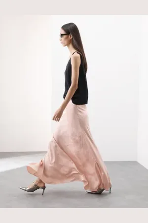 Autograph Womens Satin Maxi Asymmetric Slip Skirt