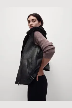 Marks & Spencer Womens Shearling Aviator Gilet