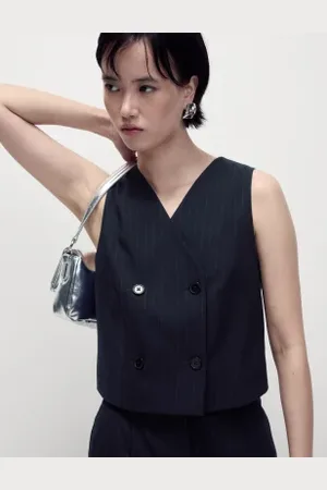 Marks & Spencer Womens Tailored Pinstripe Double Breasted Waistcoat