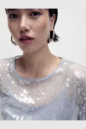 Marks & Spencer Womens Sequin Round Neck Blouse