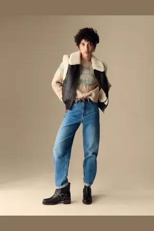Per Una Womens Girlfriend Mid Rise Turn Up Jeans with Lyocell