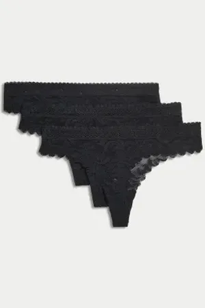 BODY BY M&S Womens 3pk Flexifit™ Lace Thongs