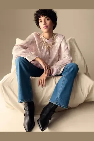 Per Una Womens Sparkly High Neck Blouse