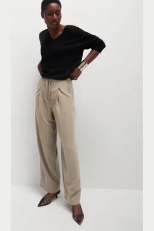 Marks & Spencer Womens Drawstring Wide Leg Trousers