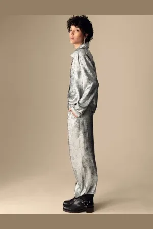 Per Una Womens Metallic Drawstring Wide Leg Trousers