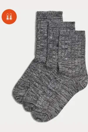 Marks & Spencer Womens 3pk Thermal Sumptuously Soft™ Ankle High Socks
