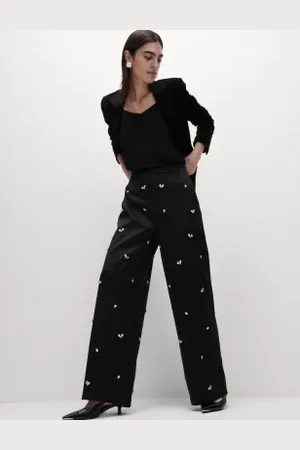 Marks & Spencer Womens Satin Elasticated Waist Wide Leg Trousers