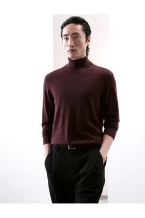 Autograph Mens Pure Extra Fine Merino Wool Roll Neck Jumper