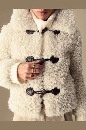Per Una Womens Faux Fur Collared Cropped Coat