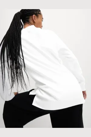 GOODMOVE Womens Cotton Rich Brushed Longline Sweatshirt