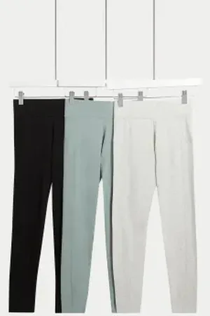 Marks & Spencer Girls 3pk Cotton Rich Leggings (6-16 Yrs)