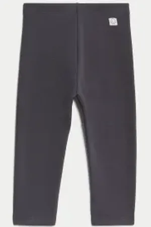 Marks & Spencer Girls Cotton Blend Fleece Lined Cosy Leggings (0 Mths-6 Yrs)