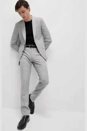 Marks & Spencer Mens Slim Fit Prince of Wales Check Suit Trousers