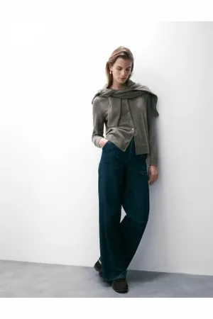 Autograph Womens Pure Cashmere Crew Neck Relaxed Cardigan